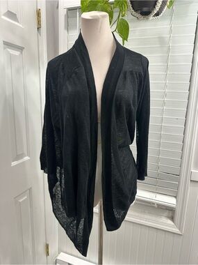 Black Open-Front Women's Sweater Cardigan
